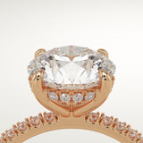 2.0 CT Round Cut Pave Lab-Grown Diamond Engagement Ring