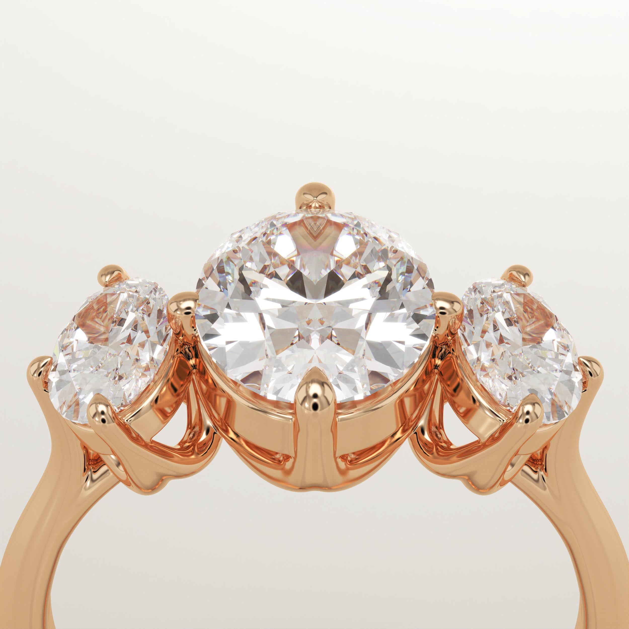 2.0 CT Oval Cut Three Stone Lab-Grown Diamond Engagement Ring