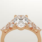 2.0 CT Oval Cut Cluster Lab-Grown Diamond Engagement Ring