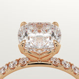 2.0 CT Cushion Cut Pave Lab-Grown Diamond Engagement Ring