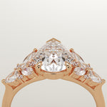2.0 CT Pear Cut Cluster Lab-Grown Diamond Engagement Ring