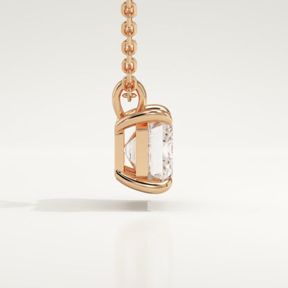 2 CT East West Emerald Lab-Grown Diamond Solitaire Necklace