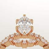 1.08 CT Marquise Cut Pave Lab-Grown Diamond Bridal Set