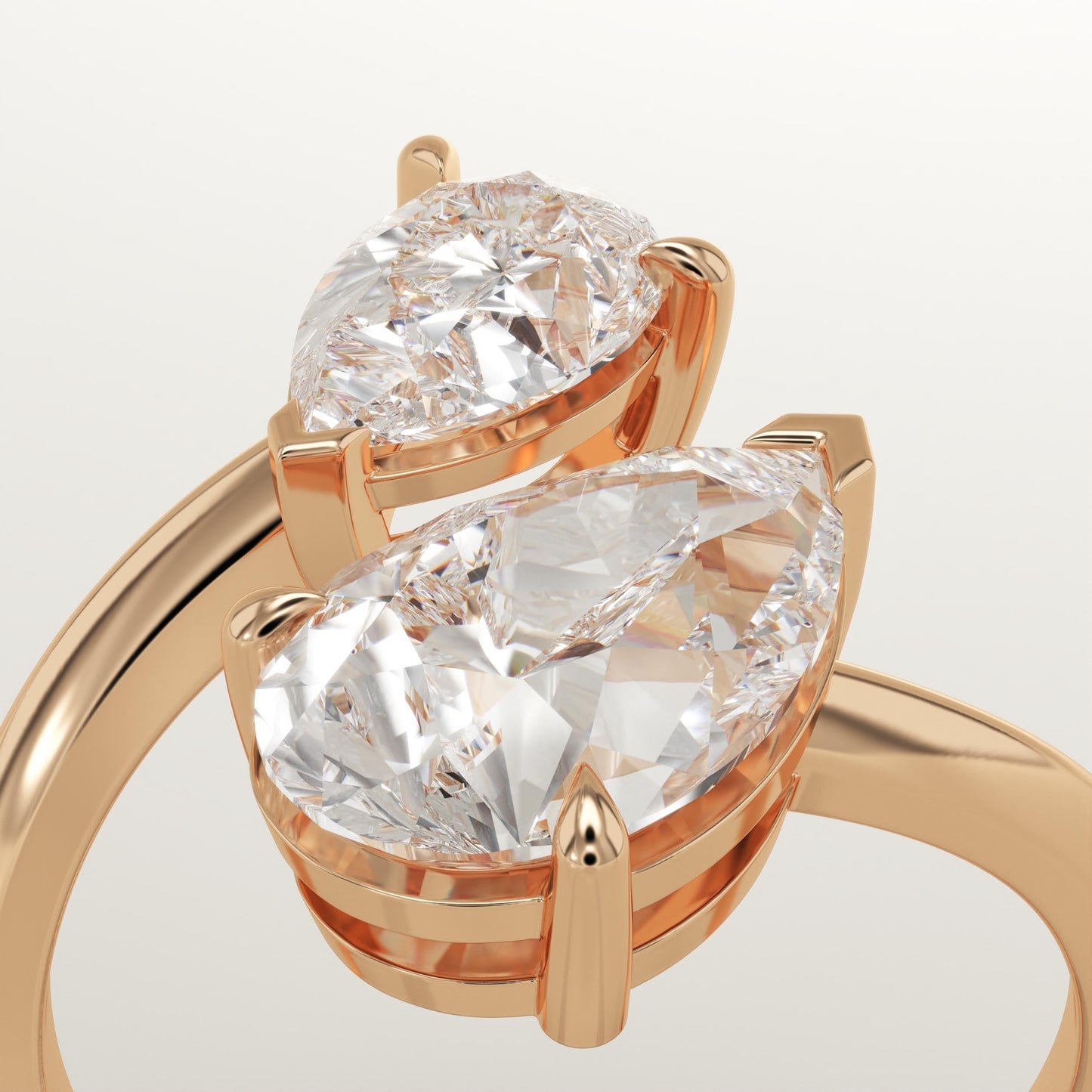 2.75 TCW Pear Cut Toi Et Moi Lab-Grown Diamond Engagement Ring