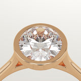 2.0 CT Oval Cut Bezel Lab-Grown Diamond Engagement Ring