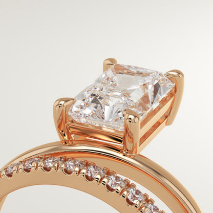 Radiant Cut Pave Lab-Grown Diamond Engagement Ring