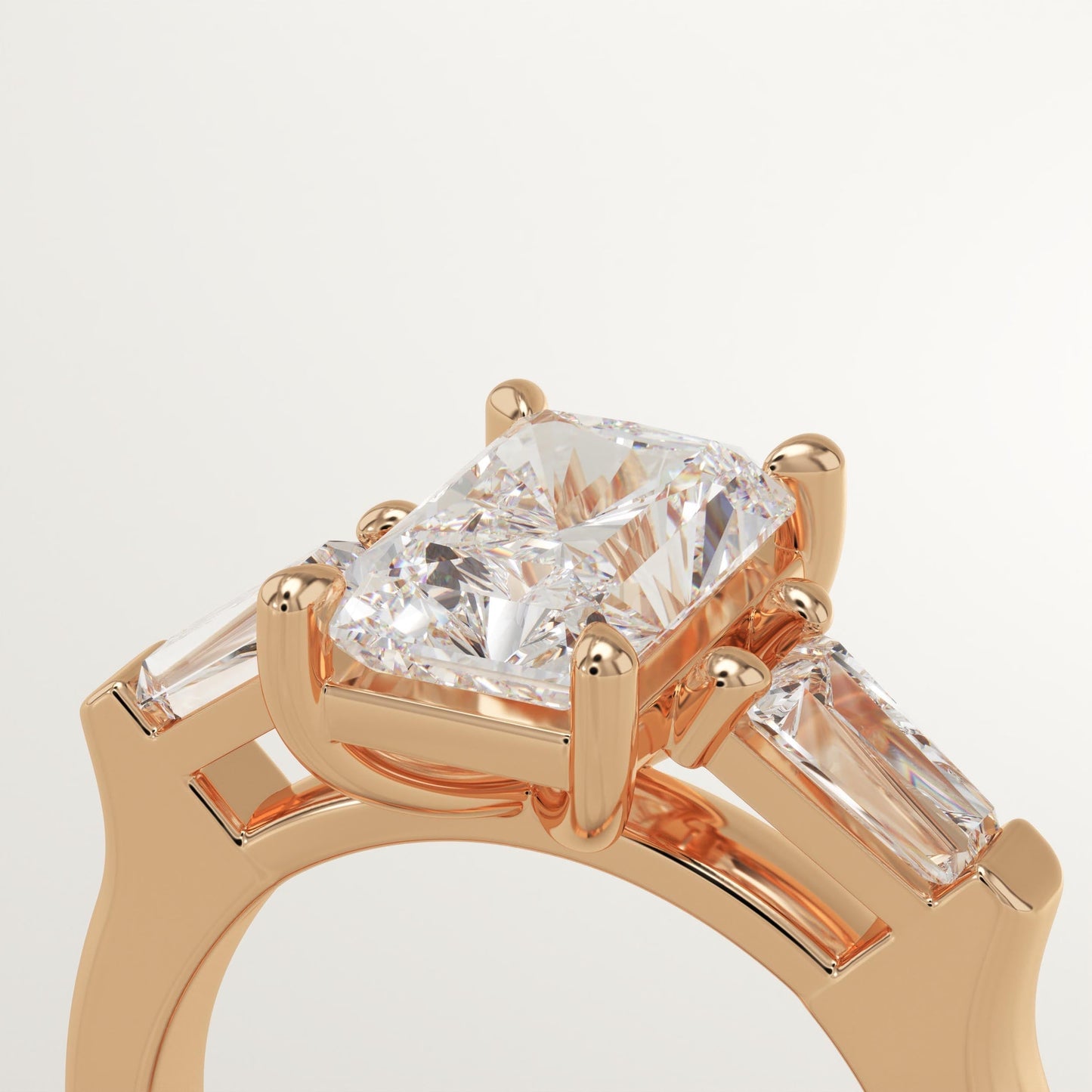Radiant Cut Three Stone Lab-Grown Diamond Engagement Ring