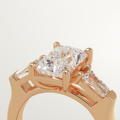 Radiant Cut Three Stone Lab-Grown Diamond Engagement Ring