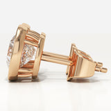 1 TCW Round Bezel Lab-Grown Diamond Stud Earrings