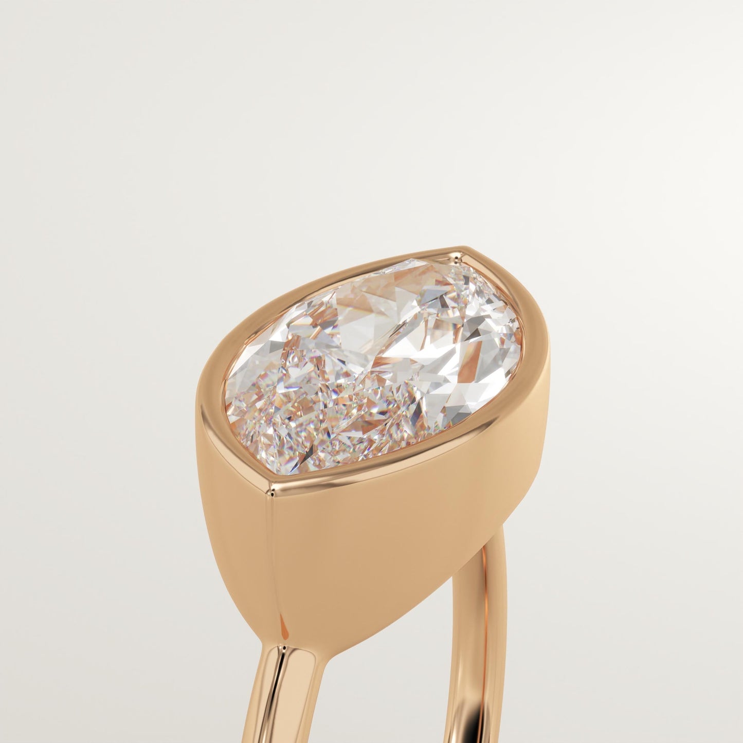1.75 CT East West Marquise Cut Solitaire Bezel Moissanite Engagement Ring