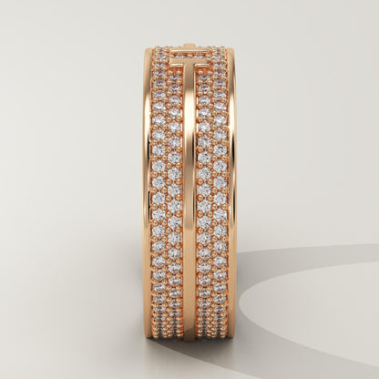 0.866 TCW Round Lab-Grown Diamond Multi Stone Wedding Band