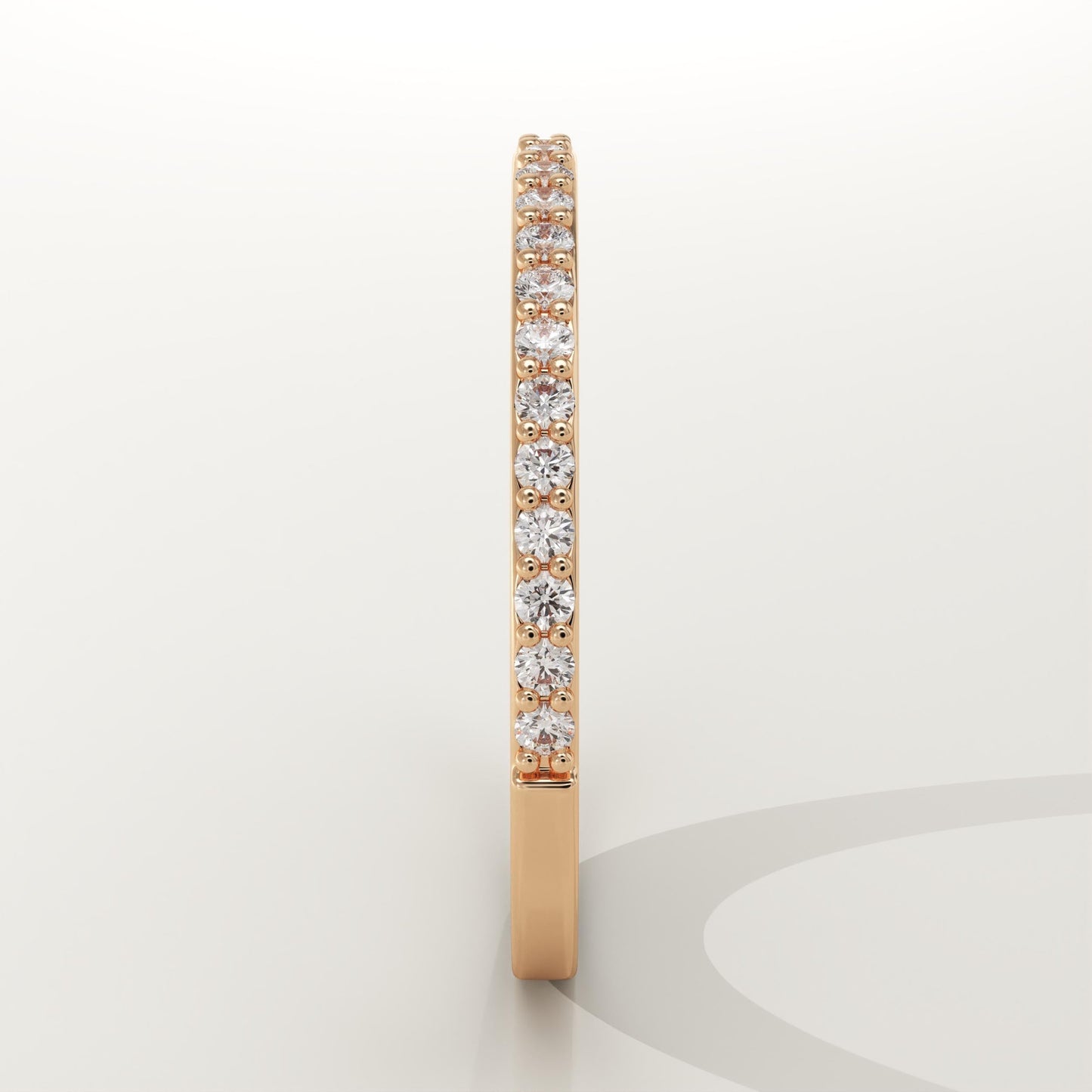 0.18 TCW Round Lab-Grown Diamond Half Eternity Wedding Band