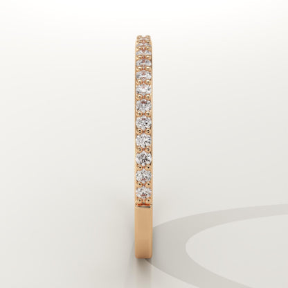 0.18 TCW Round Lab-Grown Diamond Half Eternity Wedding Band