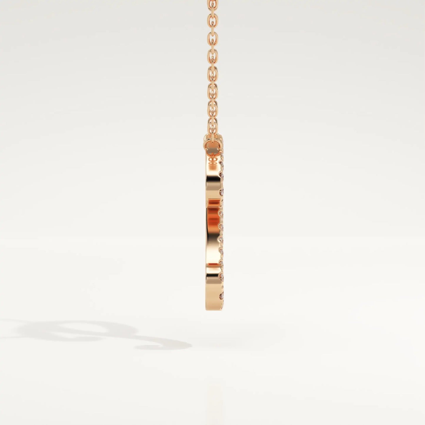 0.138 TCW Round Lab-Grown Diamond P Initial Necklace