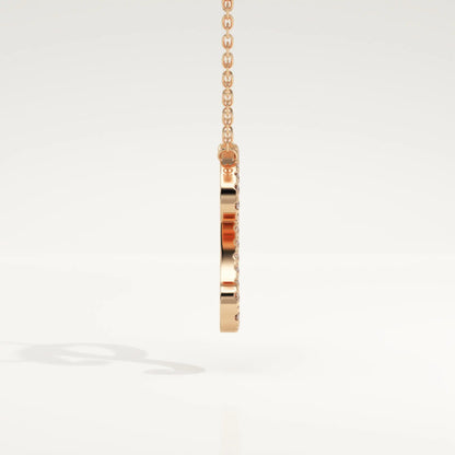 0.138 TCW Round Lab-Grown Diamond P Initial Necklace
