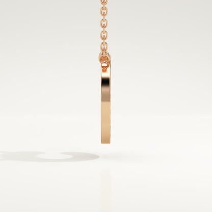 0.24 TCW Round Lab-Grown Diamond C Initial Necklace