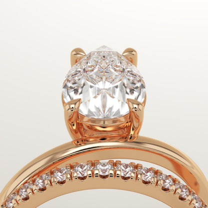 Pear Cut Pave Lab-Grown Diamond Engagement Ring
