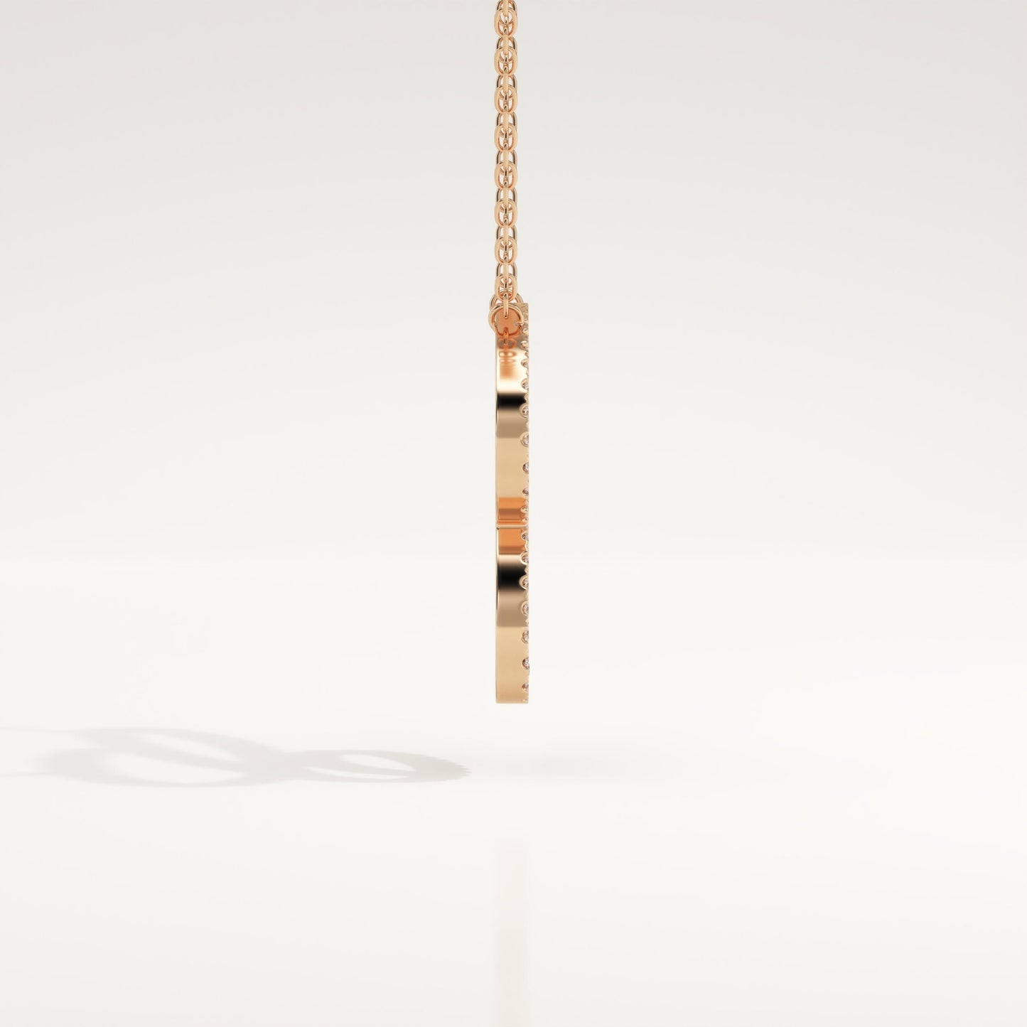 0.144 TCW Round Lab-Grown Diamond C Initial Necklace