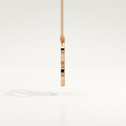 0.144 TCW Round Lab-Grown Diamond C Initial Necklace