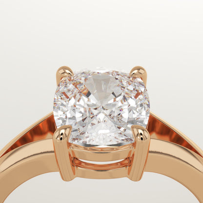 Elongated Cushion Cut Solitaire Split Shank Lab-Grown Diamond Engagement Ring