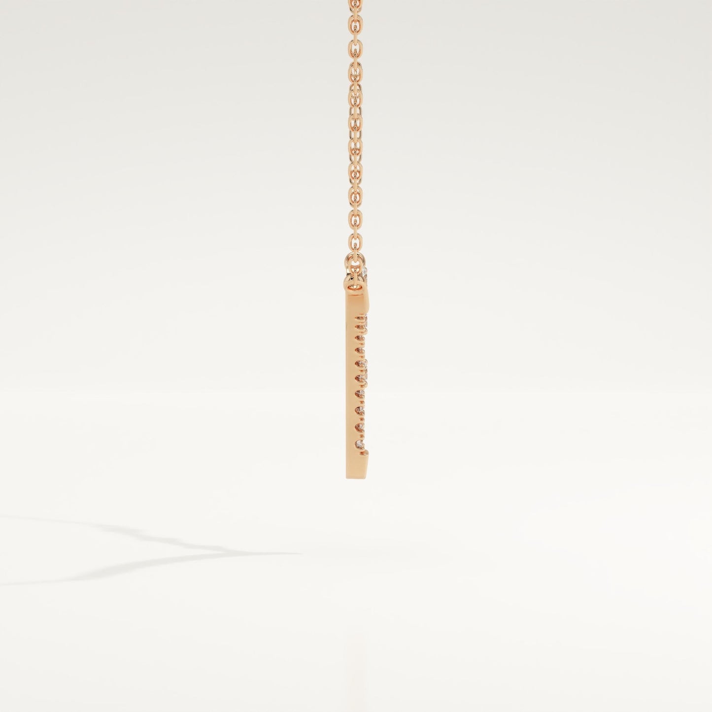 0.128 TCW Round Lab-Grown Diamond Half Chevron Necklace