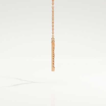 0.128 TCW Round Lab-Grown Diamond Half Chevron Necklace