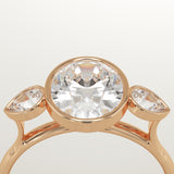 1.5 CT Oval Cut Three Stone Bezel Lab-Grown Diamond Engagement Ring