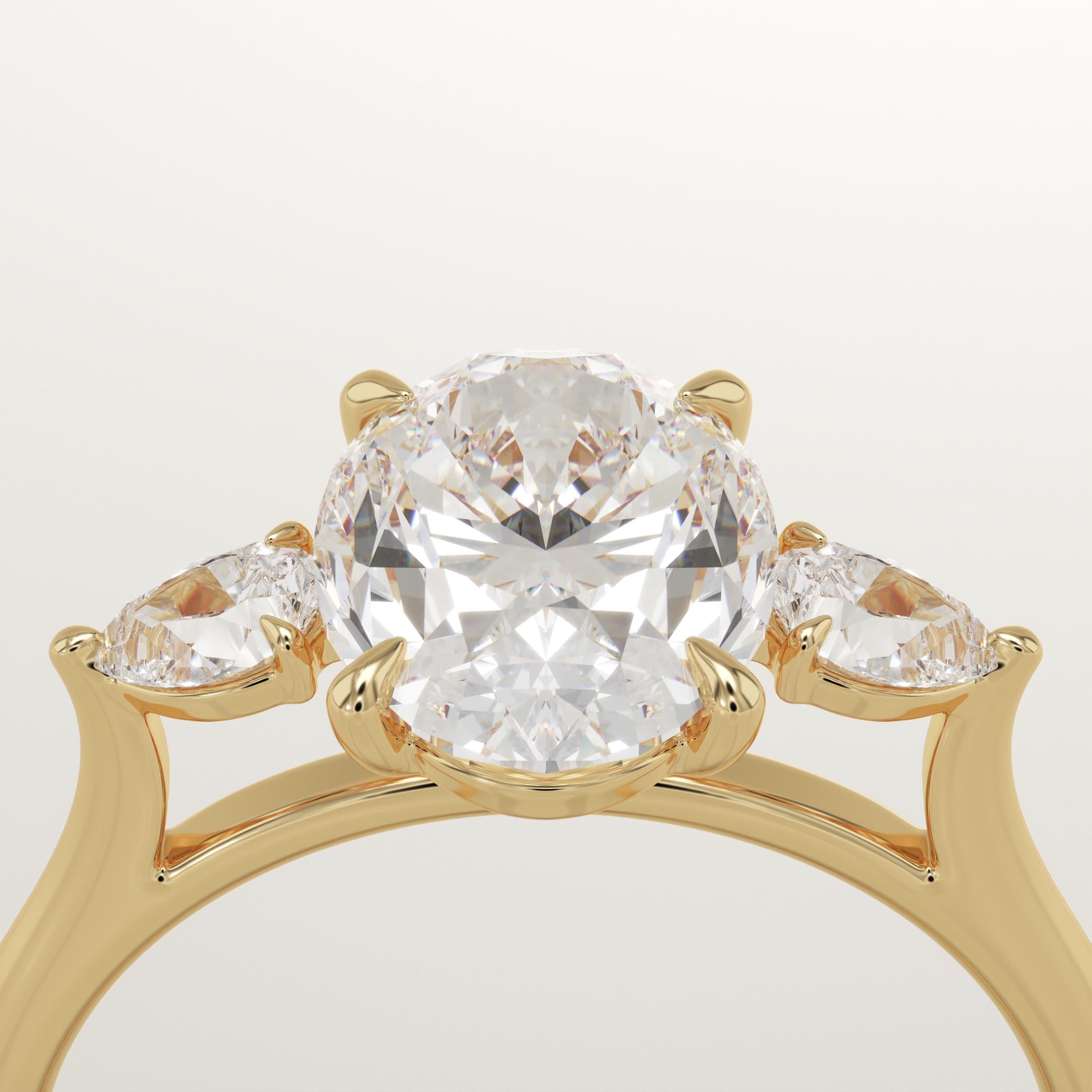 2.0 CT Oval Cut Three Stone Lab-Grown Diamond Engagement Ring