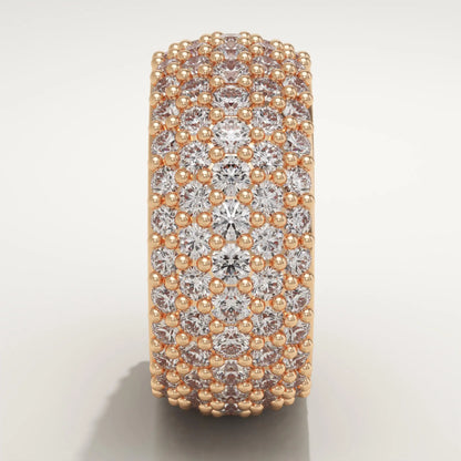 5.5 TCW Round Lab-Grown Diamond Multi Stone Wedding Band For Men