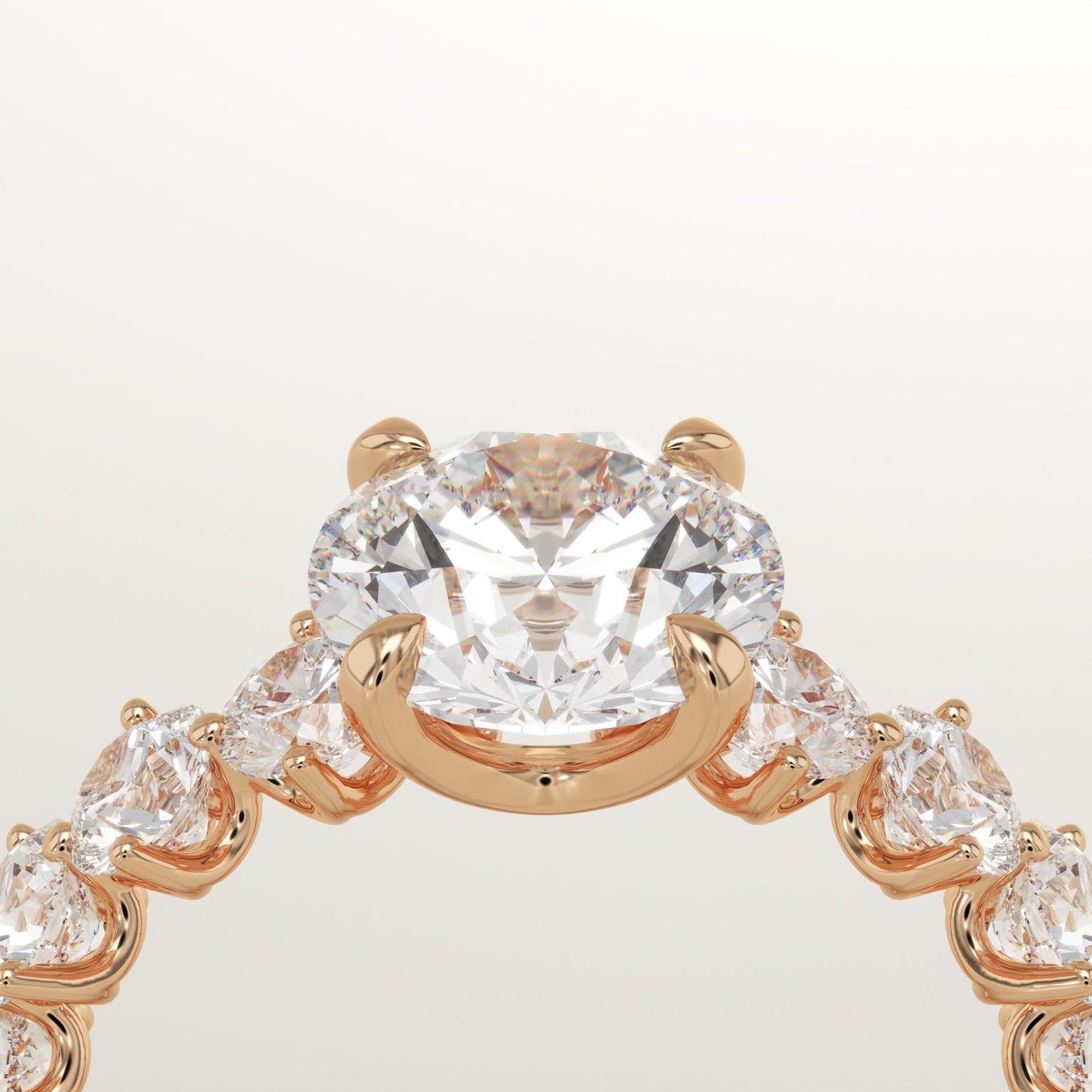 Round Cut Pave Lab-Grown Diamond Engagement Ring