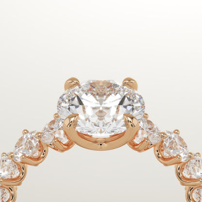 Round Cut Pave Lab-Grown Diamond Engagement Ring