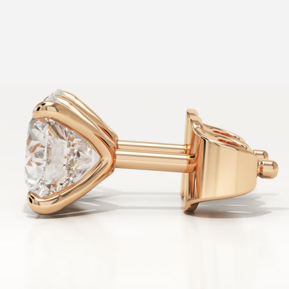 1 TCW Round Lab-Grown Diamond Stud Earrings