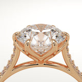 2.0 CT Round Cut Pave Lab-Grown Diamond Engagement Ring