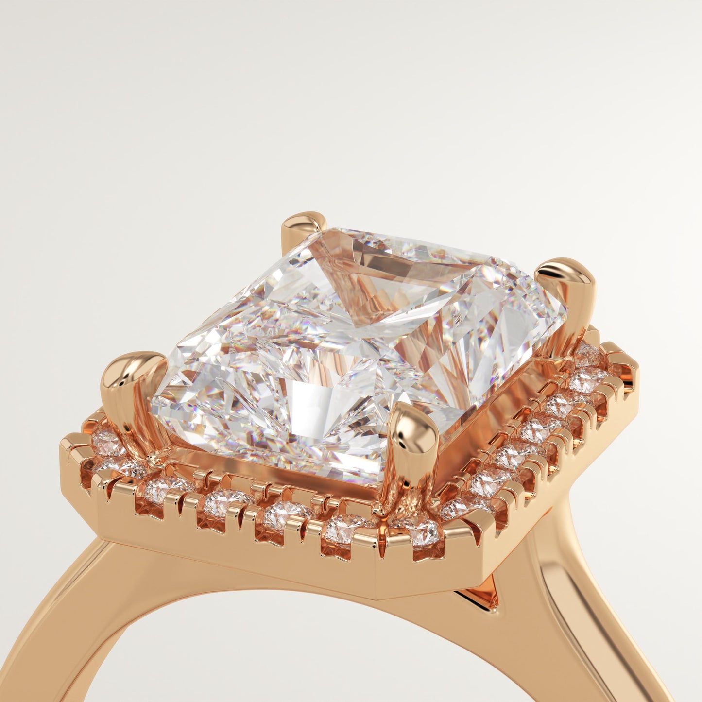Radiant Cut Halo Lab-Grown Diamond Engagement Ring