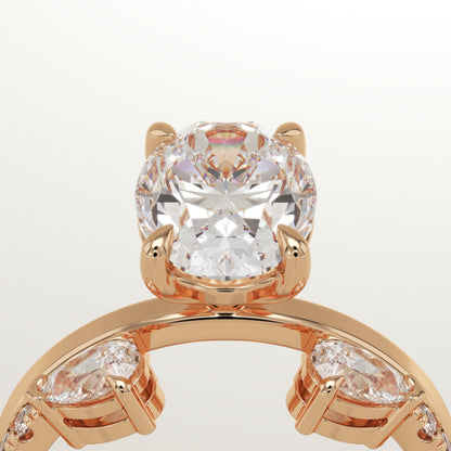 Oval Cut Cluster Lab-Grown Diamond Bridal Set