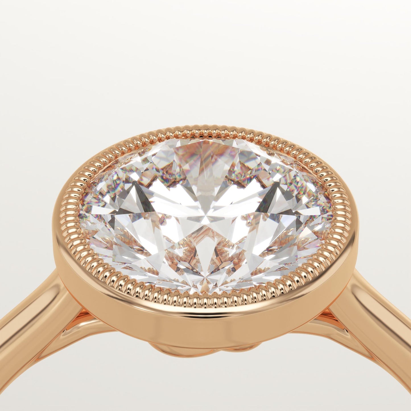 2 CT Round Cut Solitaire Bezel Moissanite Engagement Ring
