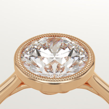 2 CT Round Cut Solitaire Bezel Moissanite Engagement Ring