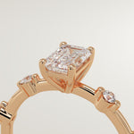1.0 CT Emerald Cut Dainty Pave Lab-Grown Diamond Engagement Ring