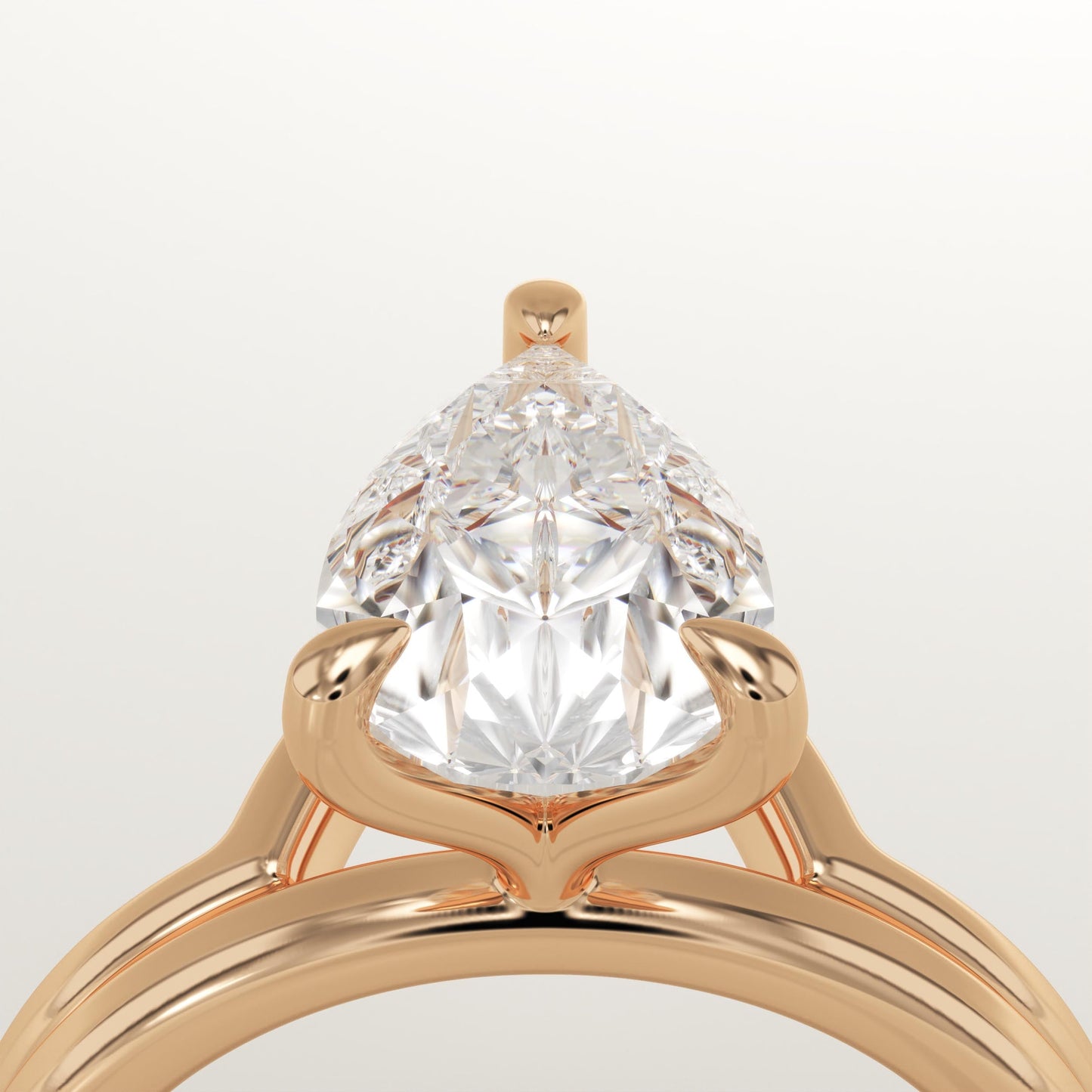 Pear Cut Solitaire Lab-Grown Diamond Bridal Set