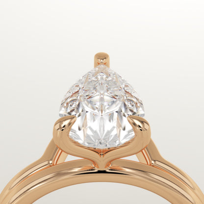 Pear Cut Solitaire Lab-Grown Diamond Bridal Set