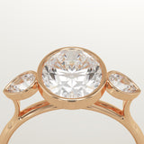 1.5 CT Oval Cut Three Stone Bezel Lab-Grown Diamond Engagement Ring