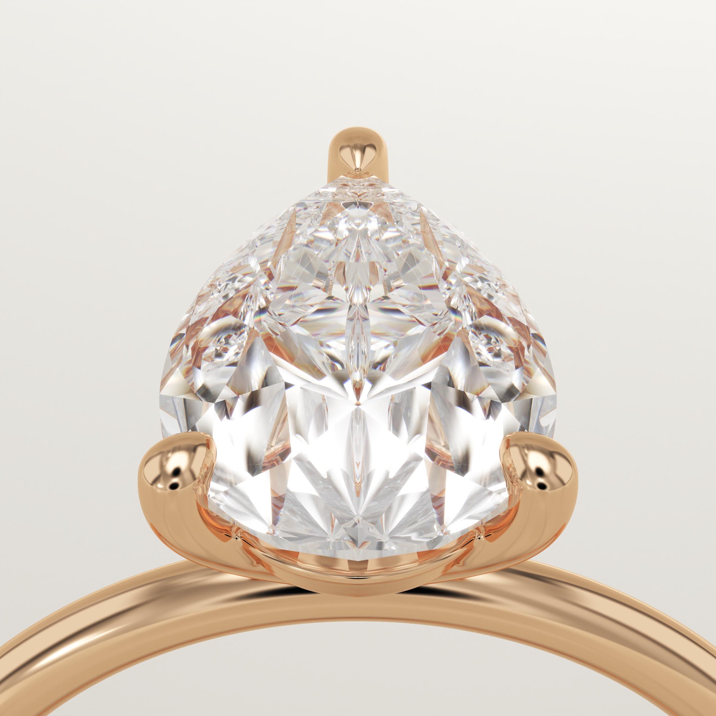 2.0 CT Pear Cut Solitaire Lab-Grown Diamond Engagement Ring