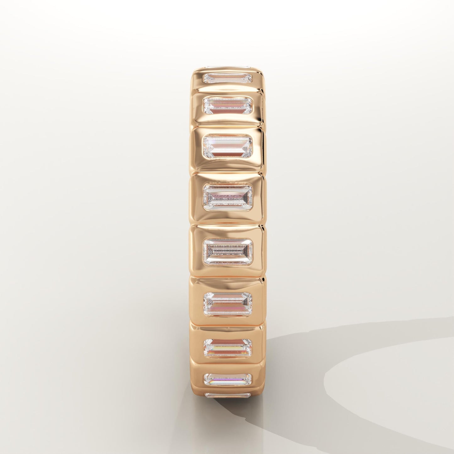 0.8 TCW Baguette Lab-Grown Diamond Full Eternity Bezel Wedding Band