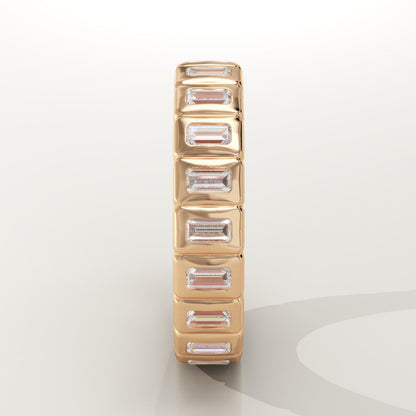 0.8 TCW Baguette Lab-Grown Diamond Full Eternity Bezel Wedding Band