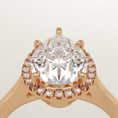 Pear Cut Halo Lab-Grown Diamond Engagement Ring