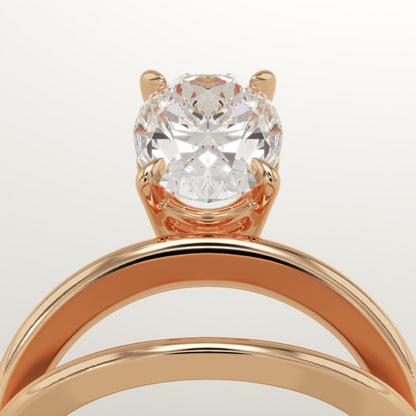 Oval Cut Solitaire Lab-Grown Diamond Engagement Ring