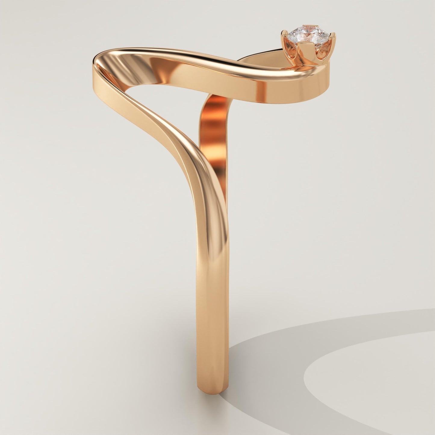 0.07 CT Round Lab-Grown Diamond Curved Wedding Band