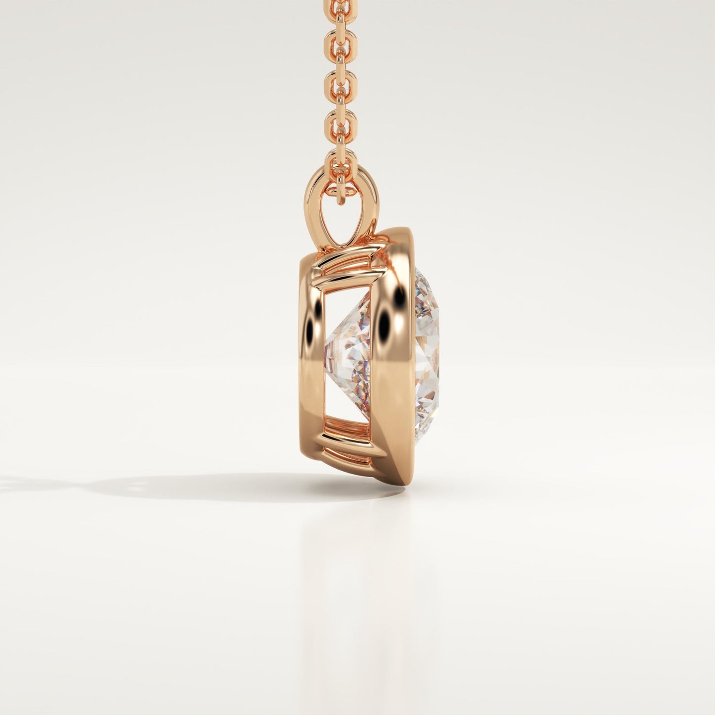 2 CT Round Lab-Grown Diamond Solitaire & Bezel Necklace