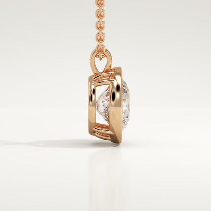 2 CT Round Lab-Grown Diamond Solitaire & Bezel Necklace