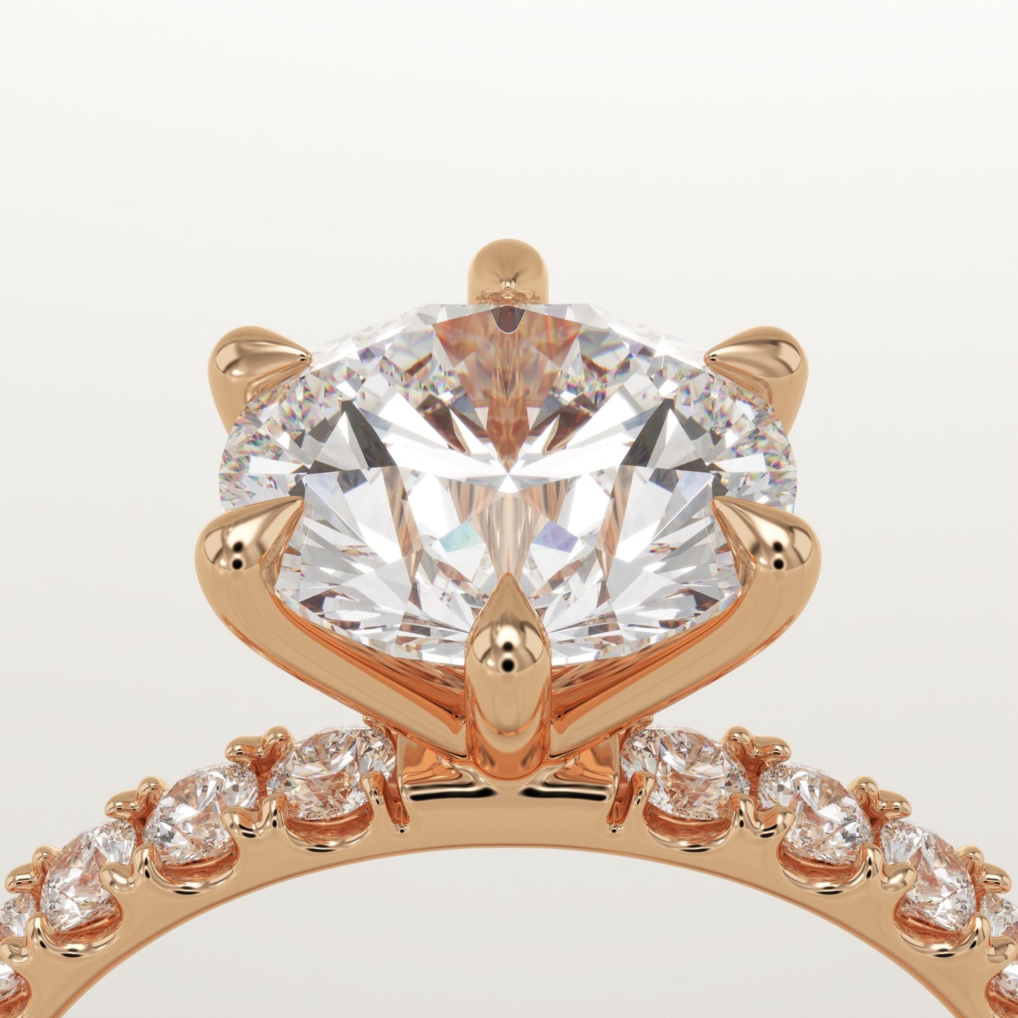 2 CT Round Cut Pave Moissanite Engagement Ring